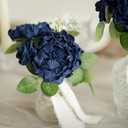 Ling's moment Flowers 16pcs Navy Blue Blooming Peonies Artificial Flowers with Stem, Artificial Peony Flowers for DIY Wedding Decorations Centerpieces Bouquets Boutonnieres
