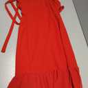 HTZMO Women Elegant Formal Bodycon Maxi Dress Sexy Backless Bow Tie Ruffle Flowy Wedding Guest Party Long Dresses Red XS