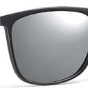 Carbon Fiber Polarized Sunglasses for Men Women, Retro Square Frame, UV400 Protection HD Lens, Driving Fishing Sports