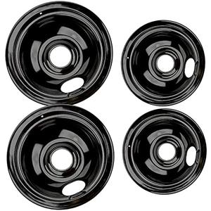 5304430149 and 5304430150 Porcelain Burner Drip Pan Bowls Replacement 318067041 and 318067051 Electric Range Cooktop By AMI PARTS Includes 2 8-Inch and 2 6-Inch Pans