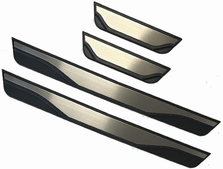 4PCS Door Sill Protector for Mazda CX-70 2024–2025 2026, Stainless Steel Scuff Plate with Plastic Base, Threshold Protection Strip, Anti-Scratch Trim, Car Accessories,B-Silver