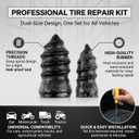 61 Pcs Tire Repair Kit with Screwdriver & Storage Box, Rubber Screw in Tire Plugs for Flat Fix, Glue-Free Vacuum Nail Puncture Repair Tool for Car, Motorcycle, Truck & ATV (Black)
