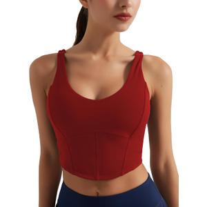 Women's Bustier Corset Crop Tank Tops Sleeveless Trendy Scoop Neck for Women Going Out Tops Summer Sexy High Impact (M)