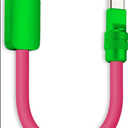 Chubbycable Color Block Chubby 120W Short USB C Cable Power Bank Fast Charging Cable Silicone Charger Cord Compatible with iPhone 17-15 Series iPad, Rose Red+Green, USB-A to Type-C, 0.82FT Amazon's Choice