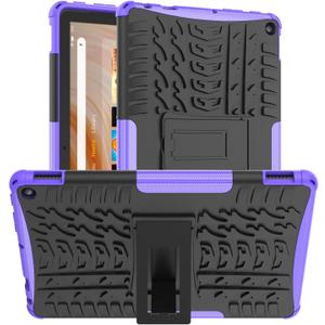 for Kindle Fire hd 10 & 10 Plus Tablet Case 2023 Release 13th Generation Kickstand Heavy Duty Armor Defender Cover [ NOT fit Prior 2021/2019 Release 11th/9th Gen] (Purple)