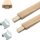6pcs Wooden Drawer Slides, 14/35cm Wood Center Mount Guide Track Replacement Part