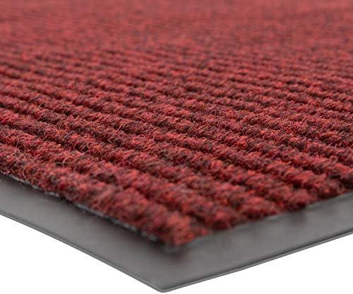 Notrax 109 Brush Step Carpeted Indoor/Outdoor Entrance Mat for Home or Office, 31' X 47', Absorbent Slip Resistant Heavy Duty Entry Mat, Red/Black, 109S0035RB