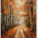 PHAMTE Fall Vintage Landscape Wall Art Decor Canvas, Fall Autumn Vintage Rustic Moody Pictures Wall Decor Decorations Art for Living Room Home, Vintage Framed Canvas Artwork for Walls Wall Decor 16x24