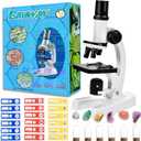 STEM Microscope Kit for Kids Ages 8-12 - 24 Day Science Advent Calendar with 30+ Real Slides & Lab Tools | Beginner Scientist Biology Set, Discovery Toys for Boys & Girls