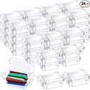 24 Pack Mini Plastic Storage Bins with Lid, 4.5"×3.1"×1.8" Clear Latch Small Storage Box Stackable Organizer Container for Crafts, Jewelry Beads, Office Supplies