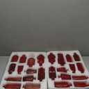 Yaomiao 29 Pcs Vases Bulk Colored Flower Glass Bud Vases Valentine Vintage Colored Glass Bottles Colorful Rustic Embossed for Home Wedding Table Decorations Gifts (Red Series)