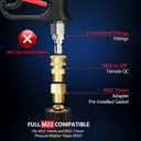 Short Pressure Washer Gun with Swivel, 4000 PSI Power Washer Gun, M22 14mm/15mm & 3/8" QC Inlet, 1/4" Quick Connect for Foam Cannon, Car Wash, Patio & Driveway
