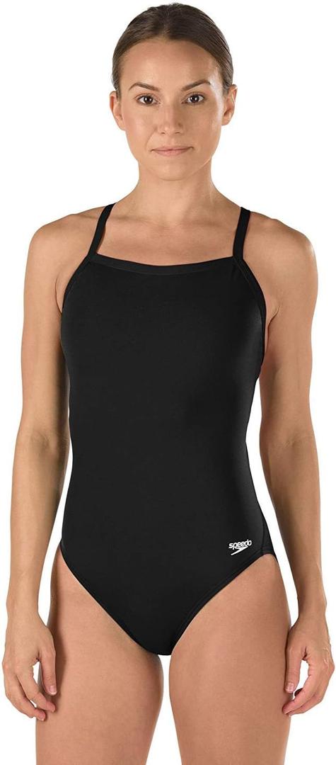 Speedo Womens Swimsuit One Piece Prolt Flyback Solid Adult Team Colors, 26 (Black/Black)