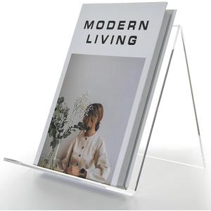 Acrylic Book Stand, Book Display Holder 8.5 x 11, Clear Acrylic Display Easel Transparent Display Stand Holder Tablet Holder for Album, CD, Magazine, Picture, Plate, Artworks, Phone, Tablet