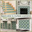 Faccito 24 Pcs Flower Tile Stickers 4x4 Inch Watercolor Retro Rustic Blue Turquoise Floral Peel and Stick Removable Adhesive PVC Tile Stickers Farmhouse Wall Decal for Kitchen Bathroom Backsplash