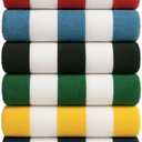 9Threads Cotton Turkish Beach Towel with Towels Oversized 30"x60" Pool Absorbent Extra Large Quick Dry Sand Travel Towel (Cabana Mix, 6 Pack)