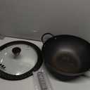 Wok, 13 Inch carbon steel woks & stir-fry pans nonstick, Pre-Seasoned 5.8QT Flat Bottom Chinese Wok Paella Pan with lid, Carbon Steel Cookware, Compatible with All Cooktops