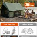KingCamp Camping Tent with Floor 6-8 Person, Canvas Hot Tent with Stove Jack, Waterproof & Windproof Cabin Tent for Family Camping & Outdoor Parties