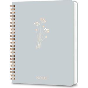 Lined Spiral Journal Notebook for Men & Women, 6.25" x 8.26", 160 Pages, College Ruled Journaling Notebooks for Work & Note Taking, Cyan