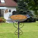 Metal Bird Bath for Outside,Garden Bird Baths for Outdoors,Standing Birdbaths & Birdfeeder with Cast Iron Bowl for Garden Patio Yard Lawn Decor
