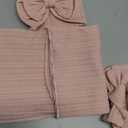 DRESHOW BQUBO Baby Swaddle Blankets for Girls, 4PCS Newborn Accessories Set with Matching Hat and Bow Headband with Card