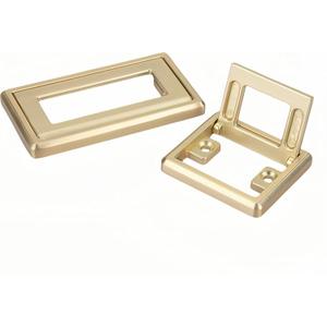 2 Pcs Aluminium Alloy Flip Handle Hidden Door Pull Handles Recessed Drawer Knob for Windows Cabinets Furniture Door W/Screws (Gold, Hole Distance: 64mm)