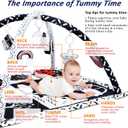 Poycuna Black and White Baby Gym Play Mat with 6 Toys Tummy Time Activity Mat for Babies 0-6 6-12 Months High Contrast Baby Gyms & Playmats Sensory Toys Newborn Brain Development Infant Play Mat