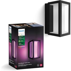 Philips Hue Impress Outdoor Wall Light (Hardwired), (6.1 x 9.4 in), 1 Pack, White & Color Smart LED Light, Voice Control, Bridge Required