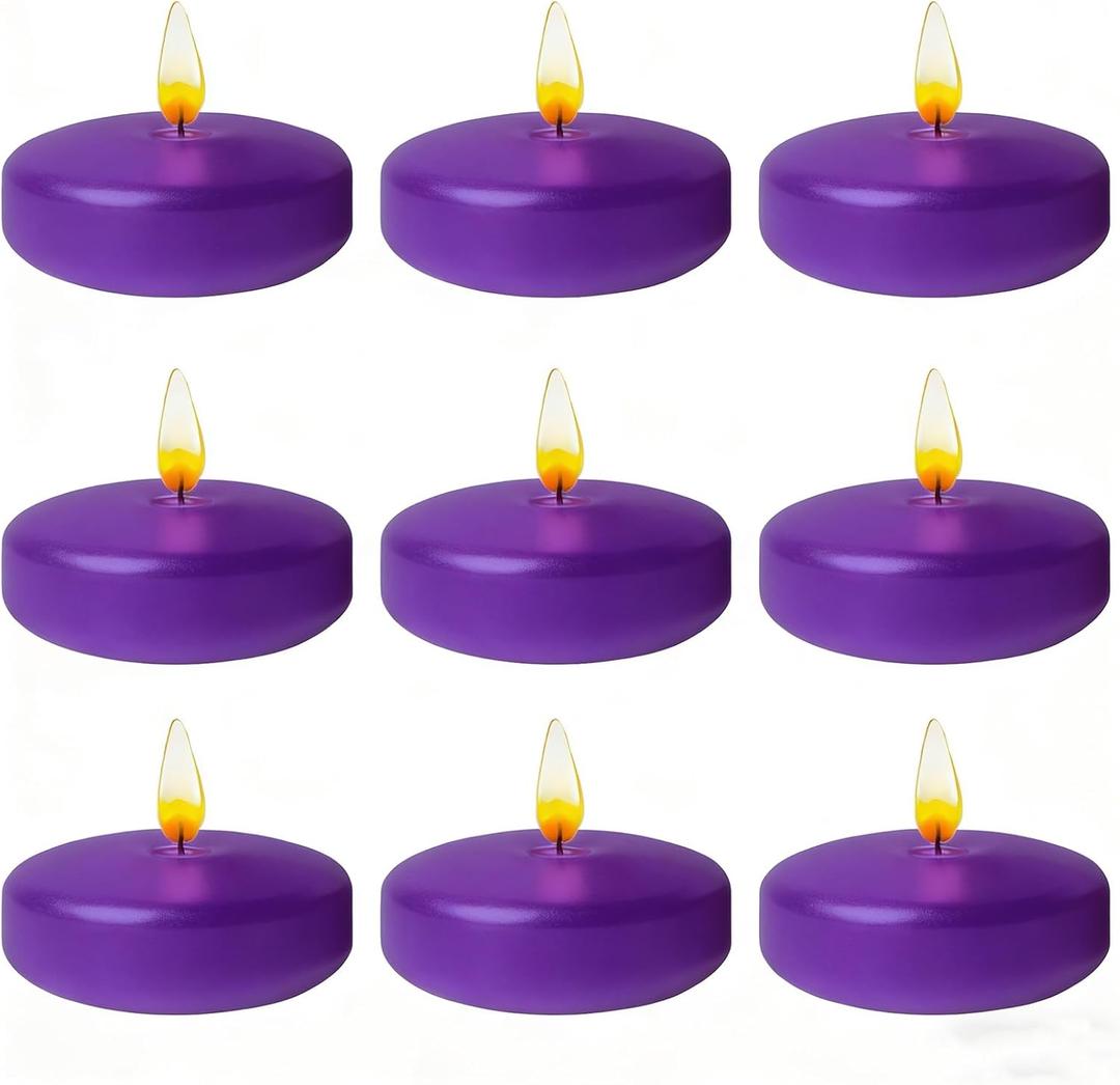 Purple Floating Candles 3 Inch 12 Pack  Paraffin Wax Floating Candle for Weddings, Parties, Worship, Spa & Memorial Dcor  Clean Burning & Long Lasting