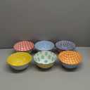 Ceramic Soup Bowls Set - 24 Oz Deep Cereal Bowl - 6 Inch Large Kitchen Dinner Bowl Eating Pasta Salad Dessert Noodle Rice Oatmeal - Microwave Dishwasher Safe - Set of 6 - Assorted Colors