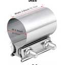 EVIL ENERGY 2.0 Inch Exhaust Clamp, Butt Joint Band Clamp Sleeve Coupler Stainless Steel for Pipes,Mufflers,Catalytic Converters 2PCs