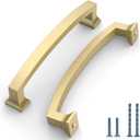 10 Pack 5"(128mm) Gold Kitchen Cabinet Handles Modern Gold Cabinet Pulls Drawer Pulls Cupboard Hardware for Cabinets CK0010