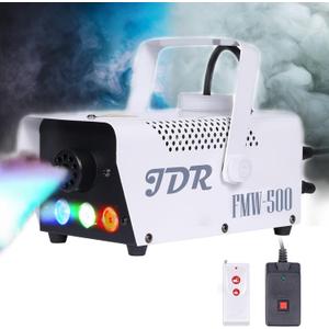 Fog Machine JDR Smoke Machine Controllable LED Light 500W and 2000CFM Fog Disinfection with Wireless and Wired Remote Control for Weddings, Halloween,Parties or Disinfection,with Fuse Protection (white)