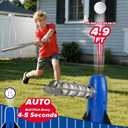 AuntyFey Auto Kids Baseball Pitching Machine, Automatic Baseball Launchers for Kids 6-8, Batting Practice Equipment with 5 Plastic Balls & Bat, Pop Up Tball Trainer, Blue