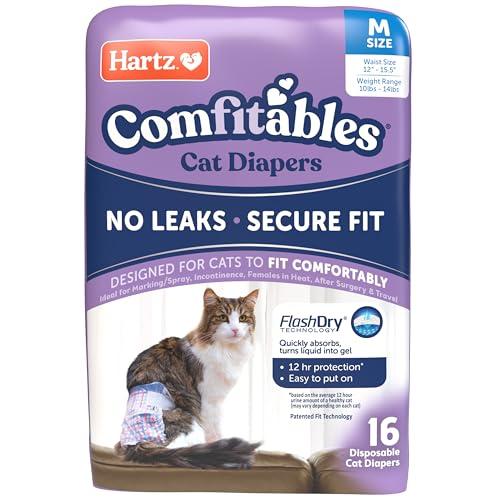 Hartz Comfitables Cat Diapers,Medium, 16 Count, Comfortable & Secure Fit, Easy to Put On