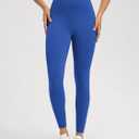 ODODOS Tummy Control 7/8 Compression Leggings for Women 25" High Waist Workout Yoga Pants with High-Positioned Pockets, Royal Blue, Large (Blue, L)