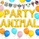 Party Animal Balloons Banner Sign for Animals Birthday Party Decoration Supplies Favors Jungle Party Supplies