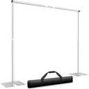Pipe and Drape Backdrop Stand Kit 10x10ft, Heavy Duty Back Drop Adjustable Stand with Carry Bag, Metal Background Frame for Parties Wedding Birthday Decoration Photography Photo Booth Video - Silver