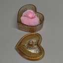 2 Pieces Large Body Powder Puff and Container - Dusting Powder Container with Puff, Crystal Case, Body Powder for Women Soft Washable Reusable Velour Face Body Glitter (Amber Love)