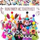 Glittery Garden 24 Pcs Party Hats Birthday Activity Kit with Stickers - Kids Fun Arts & Crafts. Make Your Own Animal & Monster Theme Party Favors & Game Supplies