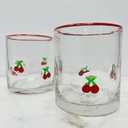 Cherry Icon Juice Glasses Mixing Glass, 2 On The Rocks Glasses Stainless Steel Bar Spoon