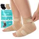 Beltwell - Adjustable Foot & Ankle Compression Wraps For Edema, Lymphedema, Swelling, Neuropathy, Diabetic Foot Care, Circulation (2 Wraps) (Beige, Large)