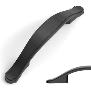 Amerdeco 10 Pack Matte Black Cabinet Pulls 3 Inch(76mm) Hole Center Cabinet Hardware Kitchen Cabinet Handles for Bathroom Dresser Pulls ZH0068