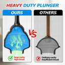FORASTO Toilet Plunger with Holder - Powerful Clog Removal,Plungers for Bathroom,Bathroom Accessories,Cleaning Supplies,Home Essentials,Bathroom Decor,Toilet Bowl Cleaners,Black