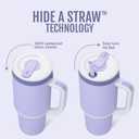 Ello Oasis 40 oz Tumbler with Handle & Retracting Straw | Reusable Insulated Stainless Steel Cup 100% Leakproof, Gifts for Teens Women Men | Keeps cold for 20 Hours, Cup Holder Friendly, Twilight