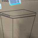 Home Zone Living 12 Gallon Slim Kitchen Trash Can with Soft Close Lid, Step Pedal, Bag Tuck Band, and Removable Liner, Stainless Steel, Silver