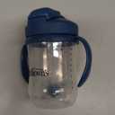 Dr. Brown's Milestones Baby's First Straw Cup, Training Cup with Weighted Straw, 9oz/270mL, Dark Blue, BPA Free, 6m+