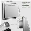 Upgraded 4" Stainless Steel 304 Dryer Vent Cover Outdoor - Rubber Cushioned Non-Return Flap (Noise Reduction) Air Vent with Built-in Fly Screen & 6 Screws for Bathroom Exhaust Vent Office Home