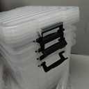 Cetomo 18Qt*4 Plastic Storage Bins, Storage Box, 4 Pack, Organizing Container with Durable Lids and Secure Latching Buckles, Stackable and Nestable, Clear with Black Buckle