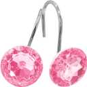 MitoVilla Pink Shower Curtain Hooks Rings, Metal Shower Hooks for Shower Curtain & Liner, Dark Pink Rust Proof Shower Rings for Bathroom Shower Rod, 12 Pack Bathroom Set